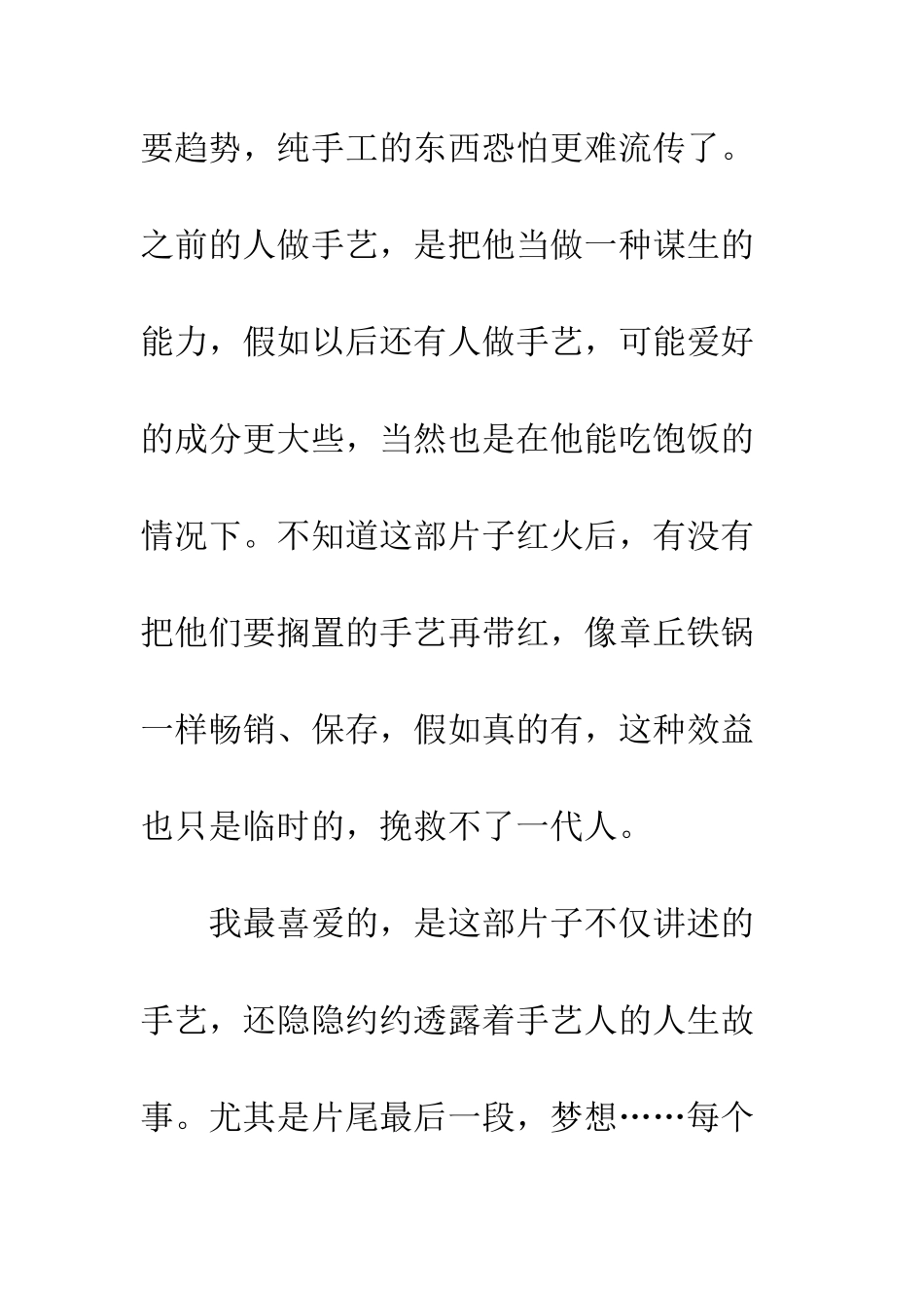 20XX寻找手艺观后感_第3页