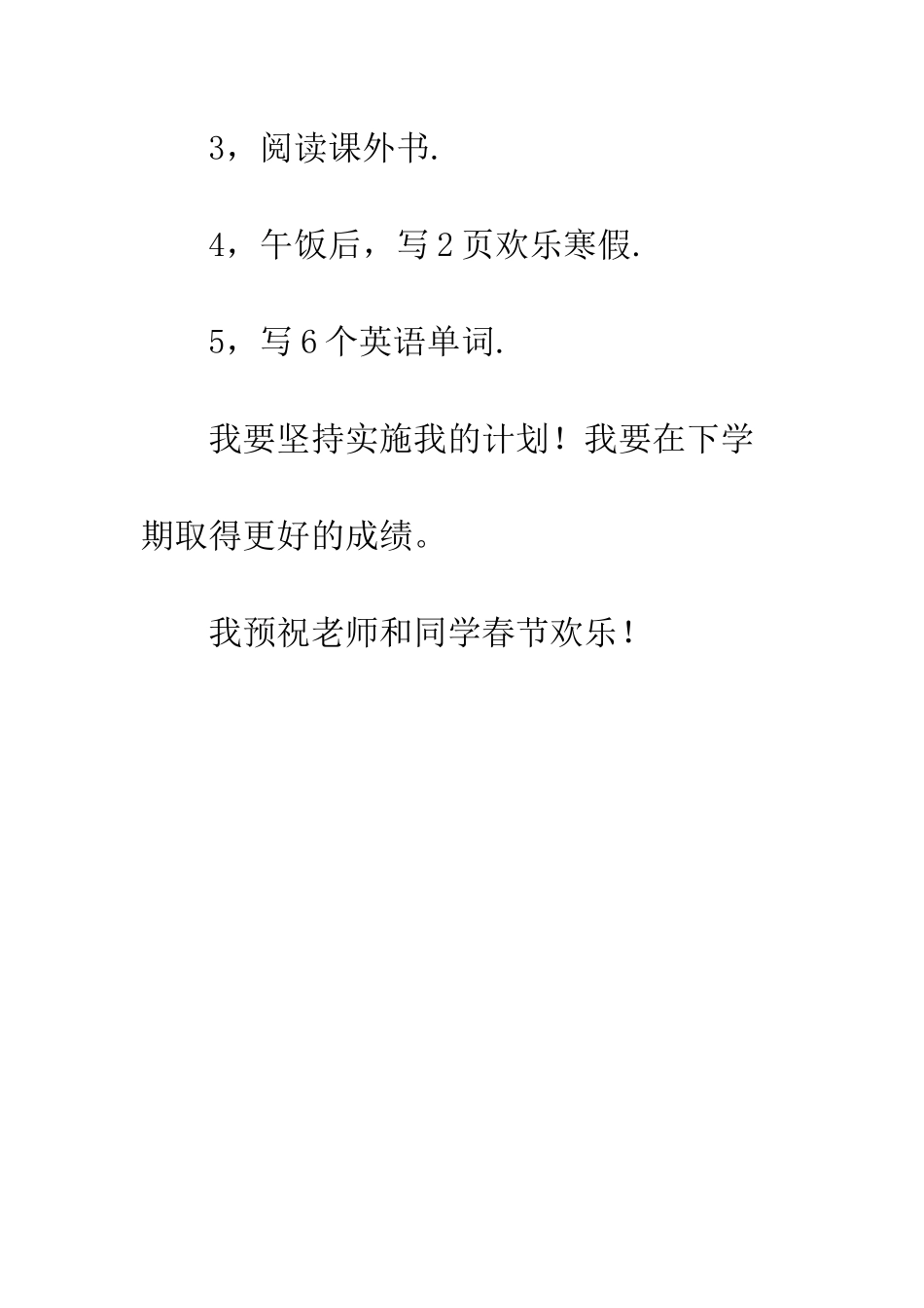 20XX小学生寒假计划_第2页