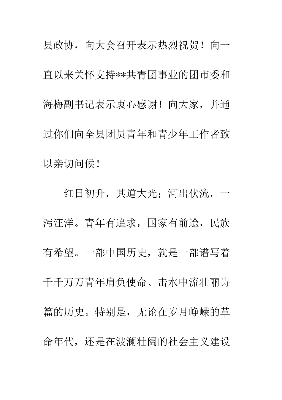 20XX年共青团代表大会讲话稿_第2页