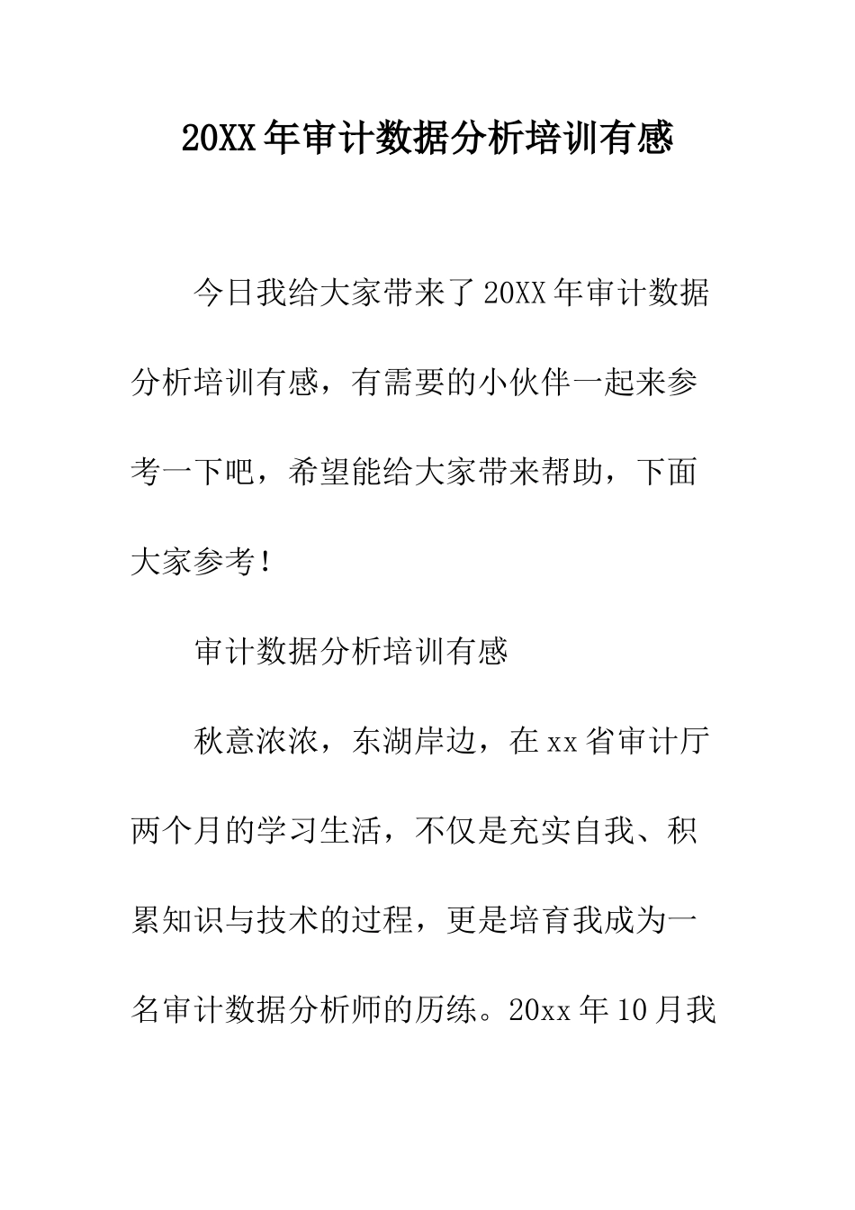 20XX年审计数据分析培训有感_第1页