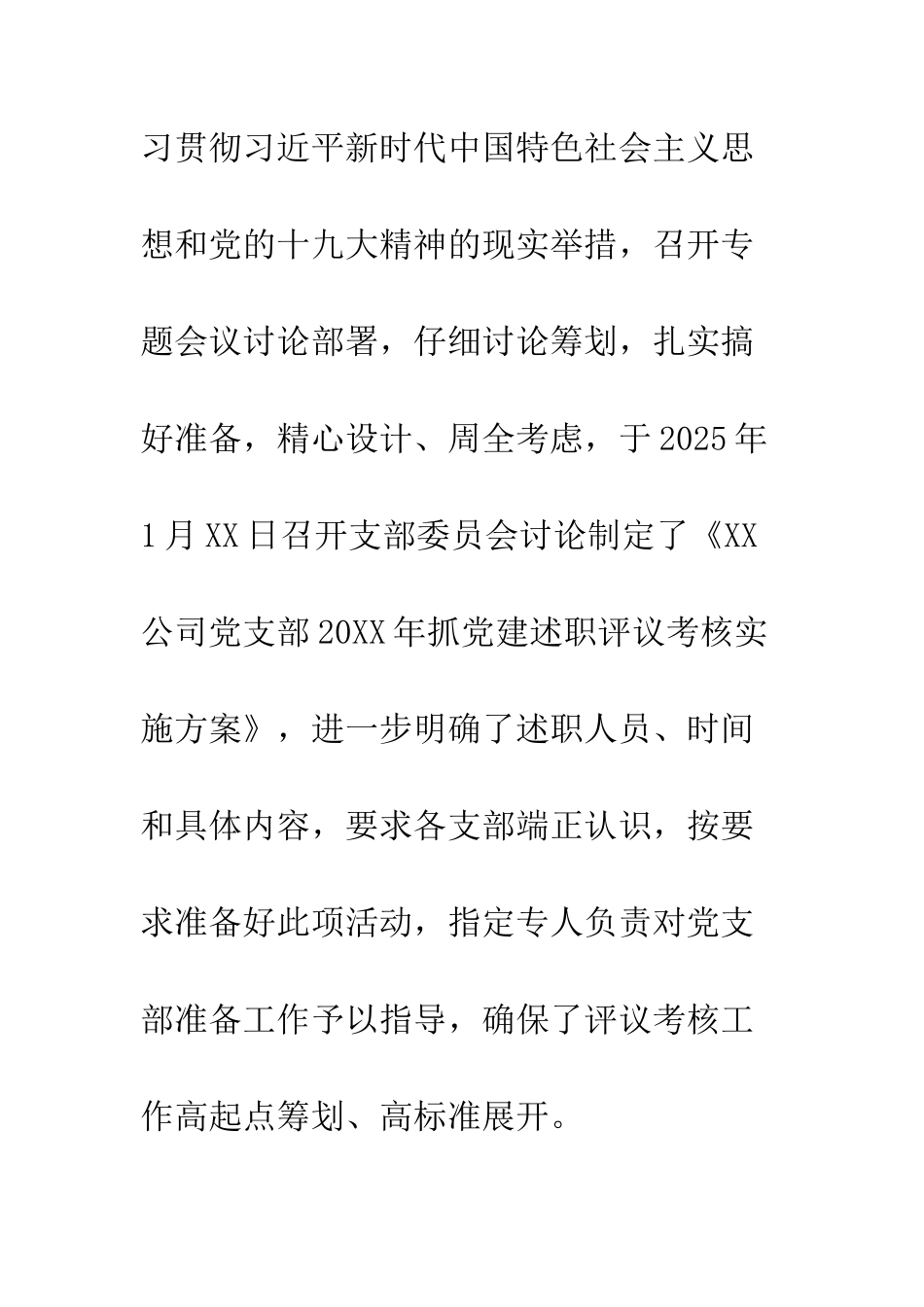 20XX年度党支部书记抓党建述职评议考核工作总结报告模板_第3页