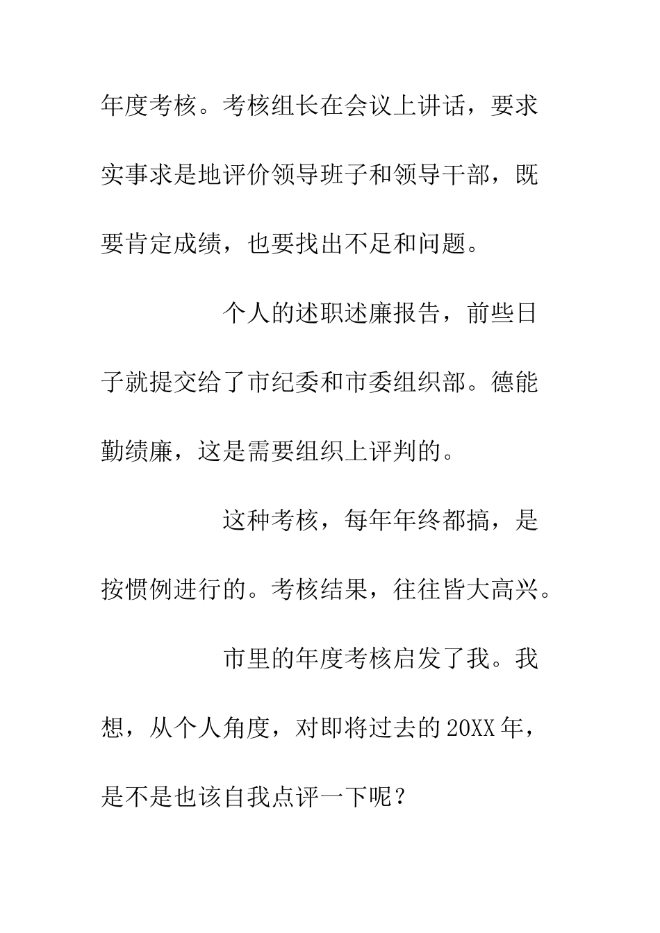 20XX年度自我点评材料_第2页