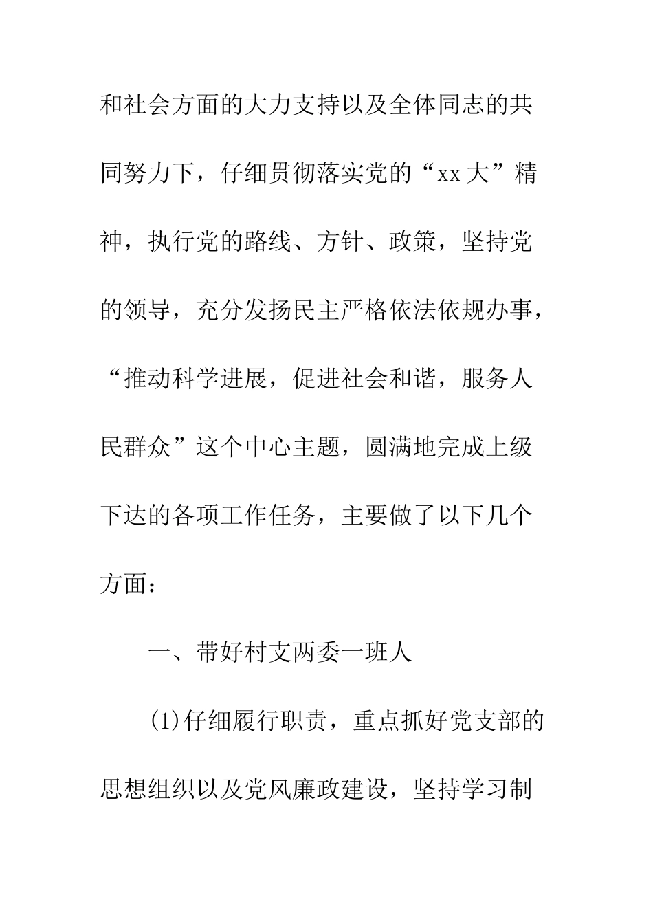 20XX年村支书述职报告_第2页