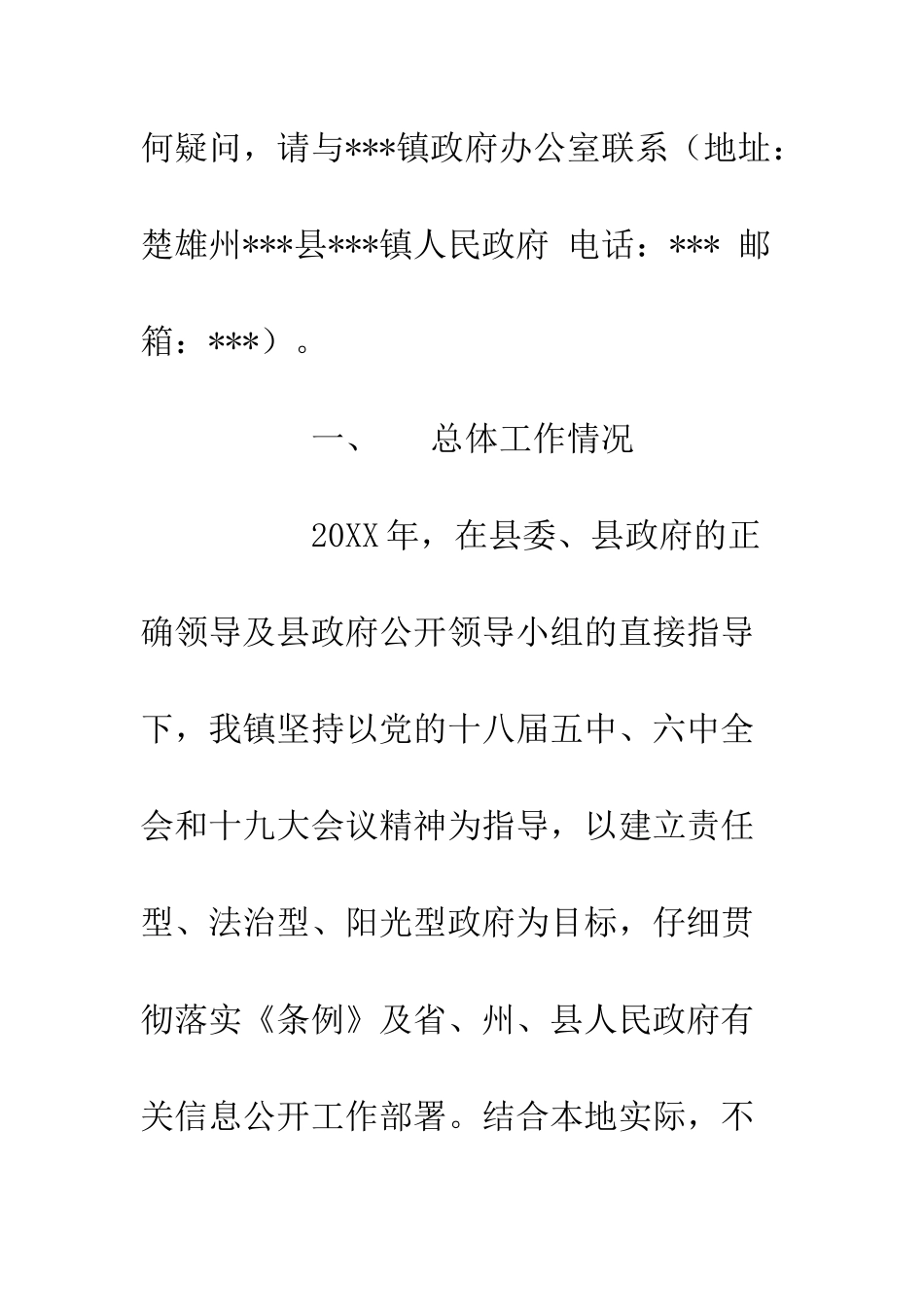20XX年镇人民政府信息公开年度报告_第3页