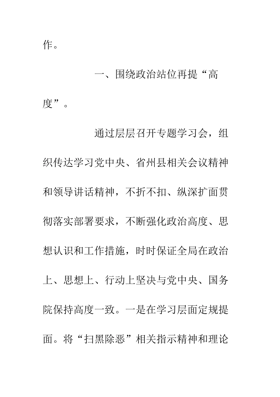 20XX扫黑除恶行动工作报告总结_第3页