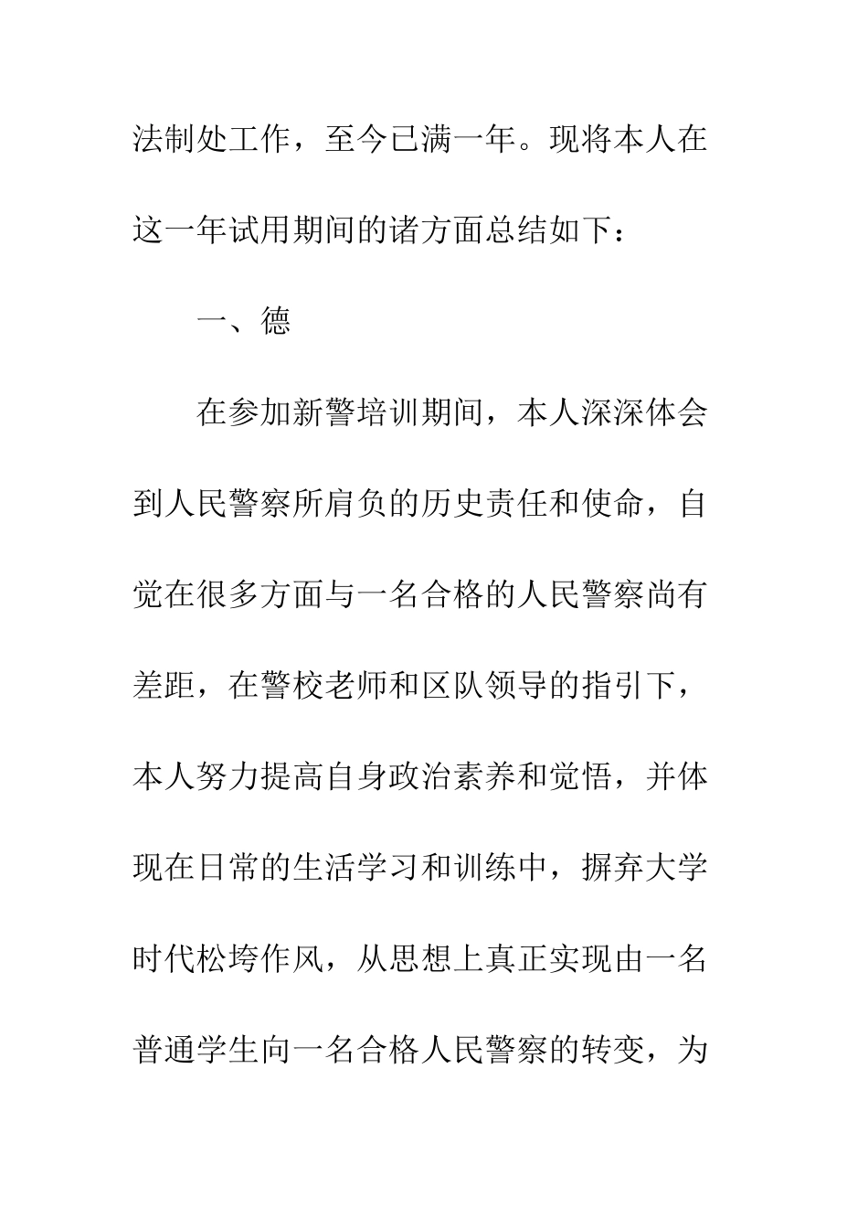 20XX法警转正工作总结_第2页