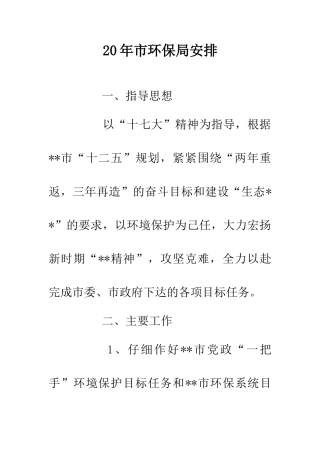 20年市环保局安排