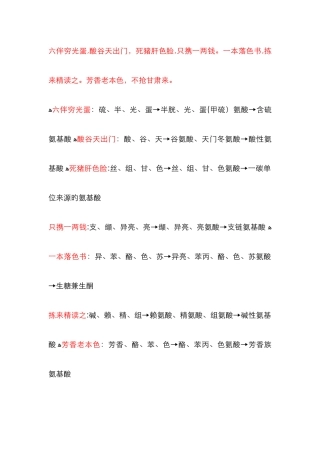 20种氨基酸记忆口诀04935