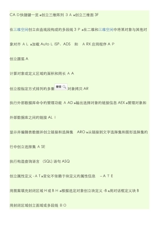 cad快捷键及布局快捷键