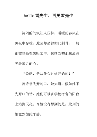 hello雪先生-再见雪先生