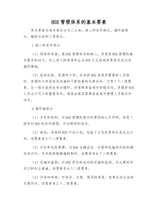 HSE管理体系的基本要素