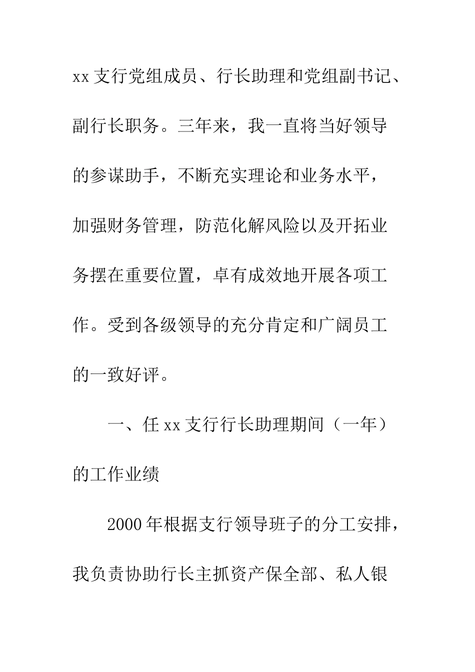 xx银行副行长工作报告_第3页