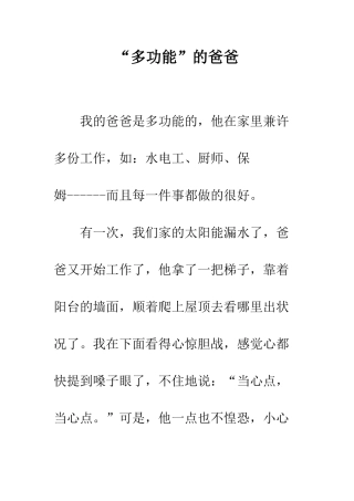 “多功能”的爸爸