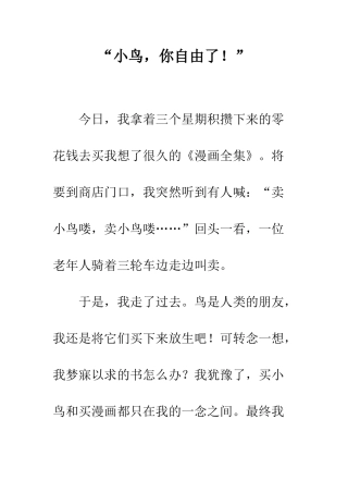 “小鸟-你自由了!”