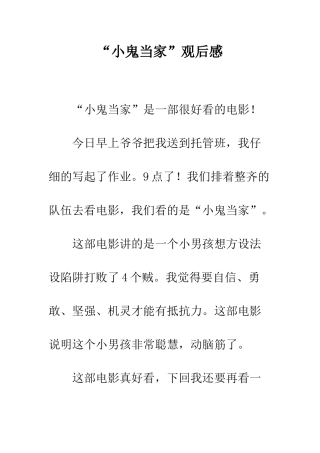 “小鬼当家”观后感