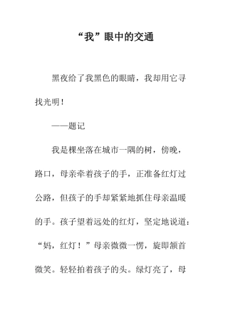 “我”眼中的交通