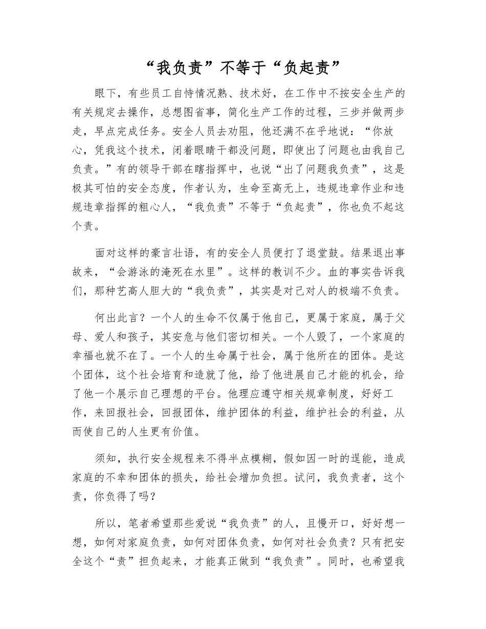 “我负责”不等于“负起责”_第1页