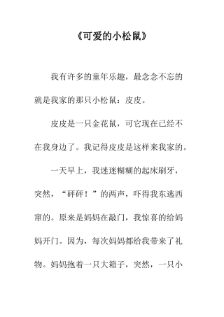 《可爱的小松鼠》