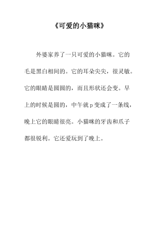《可爱的小猫咪》