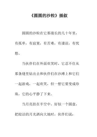 《圆圆的沙粒》插叙