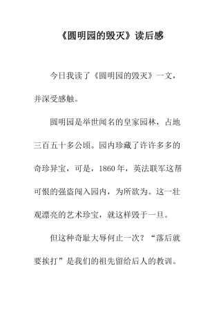 《圆明园的毁灭》读后感-11