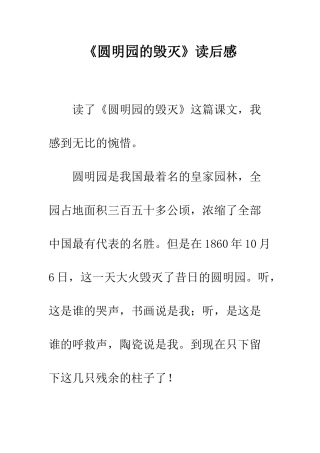 《圆明园的毁灭》读后感-5