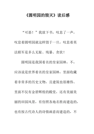《圆明园的毁灭》读后感-17