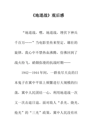 《地道战》观后感-4