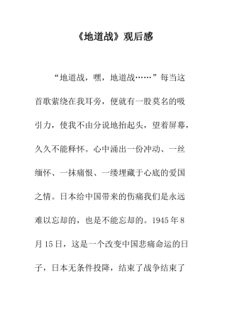 《地道战》观后感-3