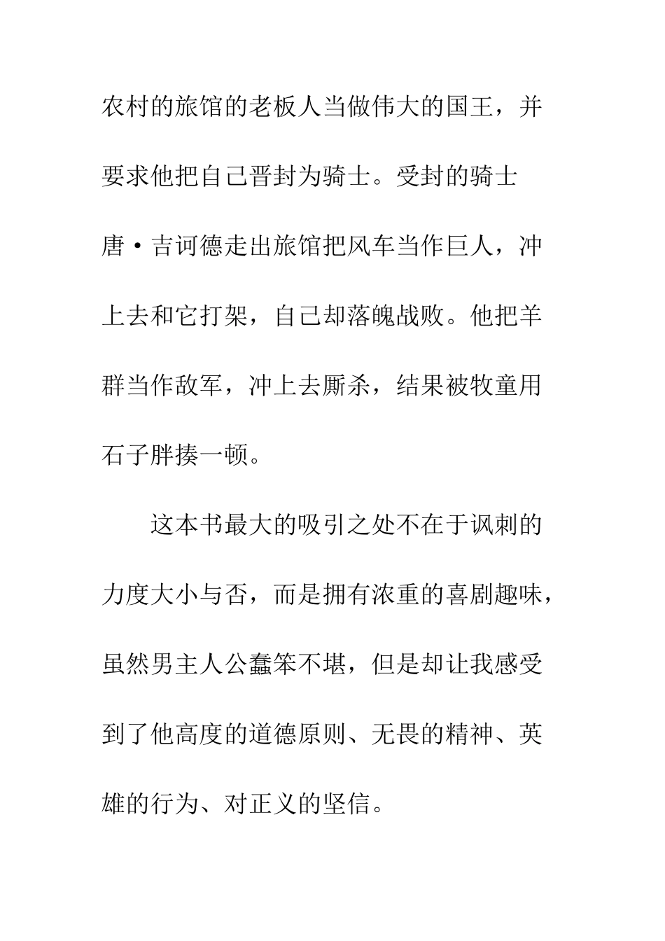 《堂吉诃德》读后感--_第2页