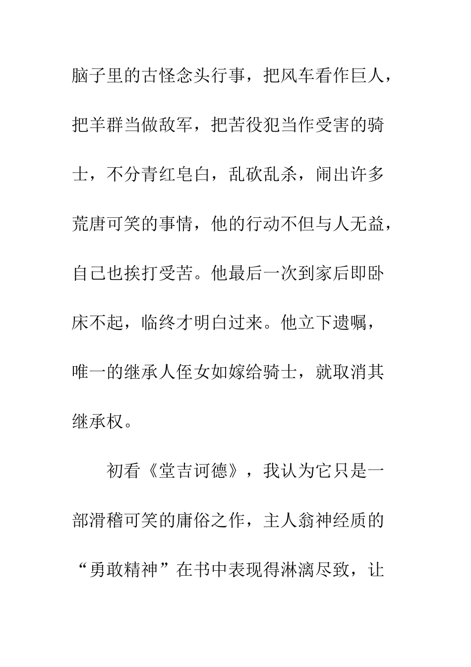 《堂吉诃德》读后感_第2页