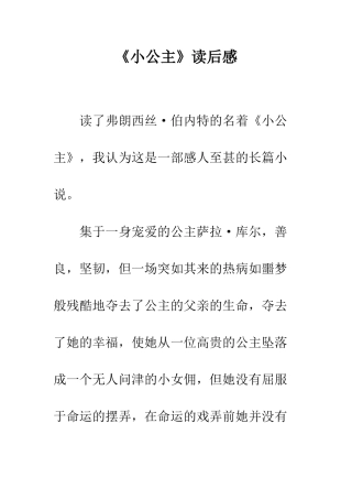《小公主》读后感-4