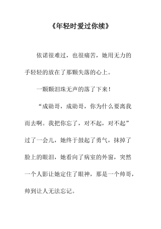 《年轻时爱过你续》