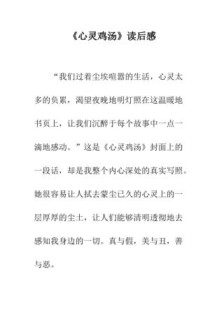 《心灵鸡汤》读后感-1