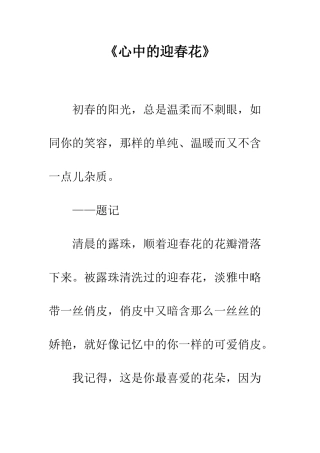 《心中的迎春花》