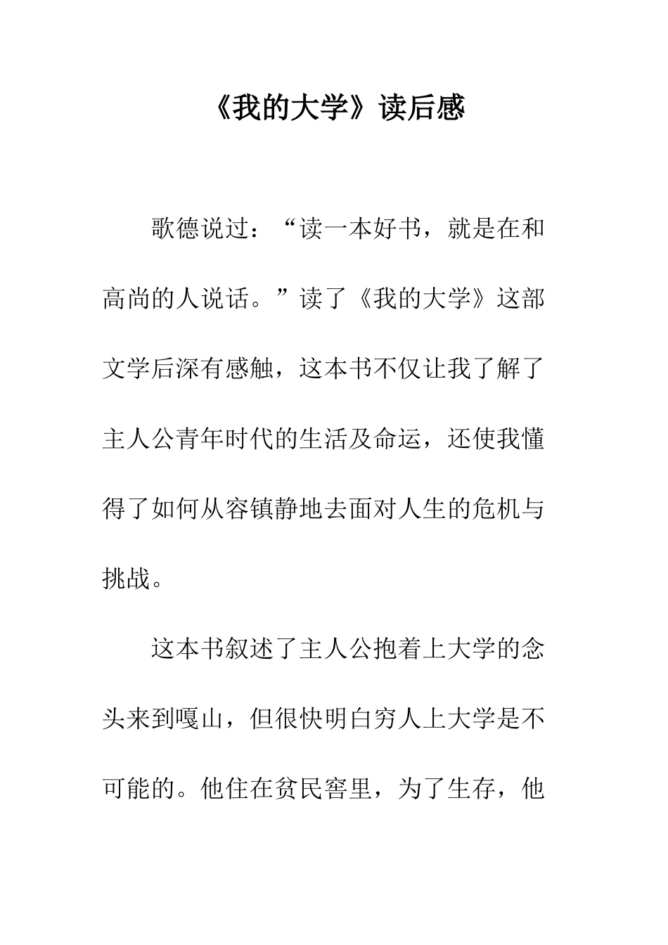 《我的大学》读后感_第1页