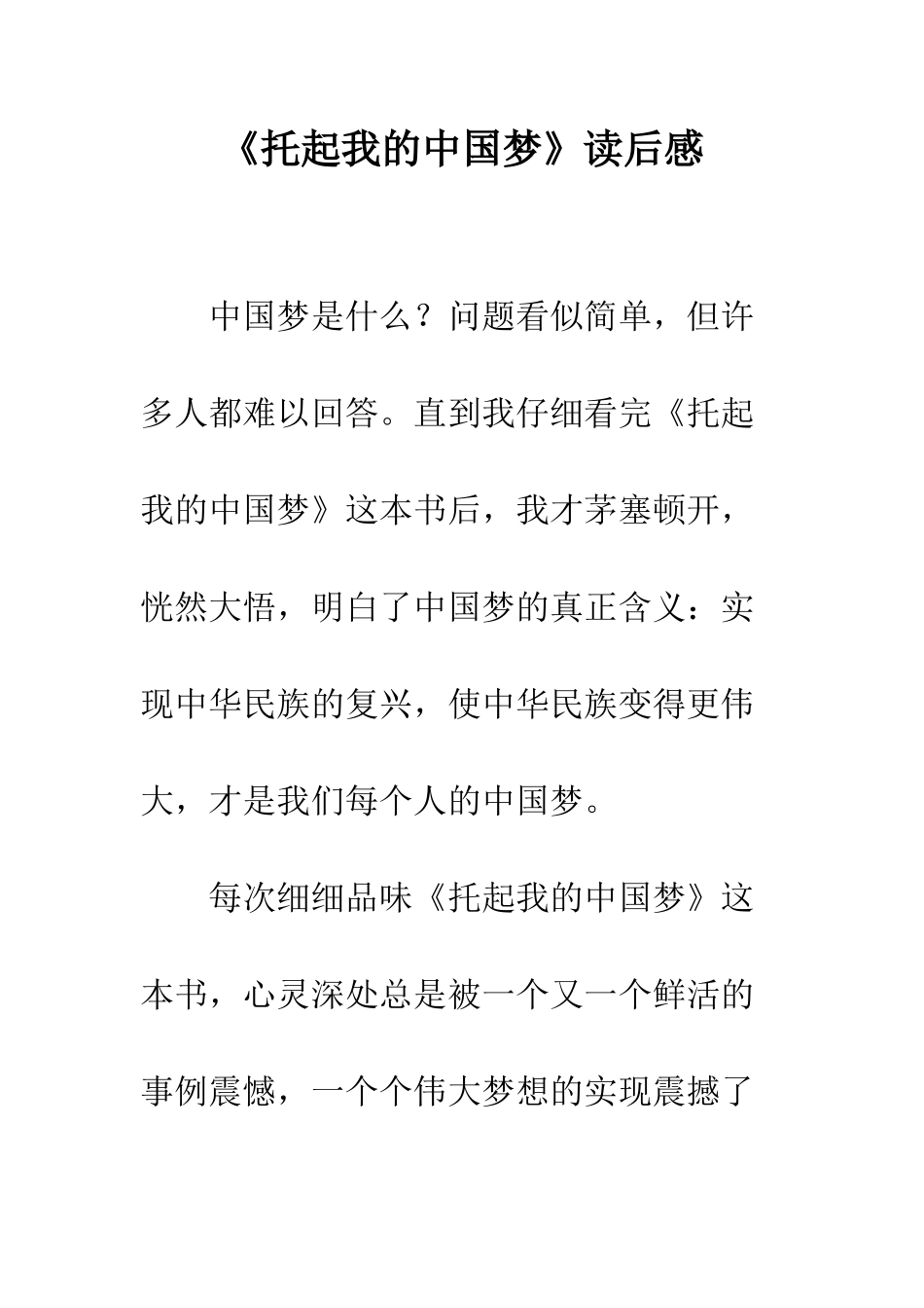 《托起我的中国梦》读后感-1_第1页