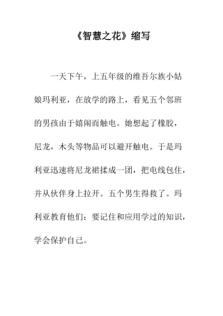 《智慧之花》缩写