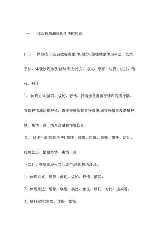 一--表达技巧和表现手法的区别