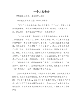 一个人的安全