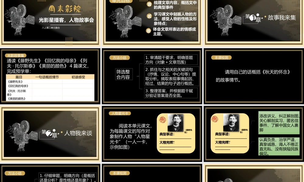 【单元整合】光影星播客，人物故事会——八上第二单元整合