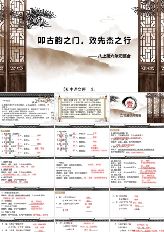 【单元整合】叩古韵之门，效先杰之行——八上第六单元整合