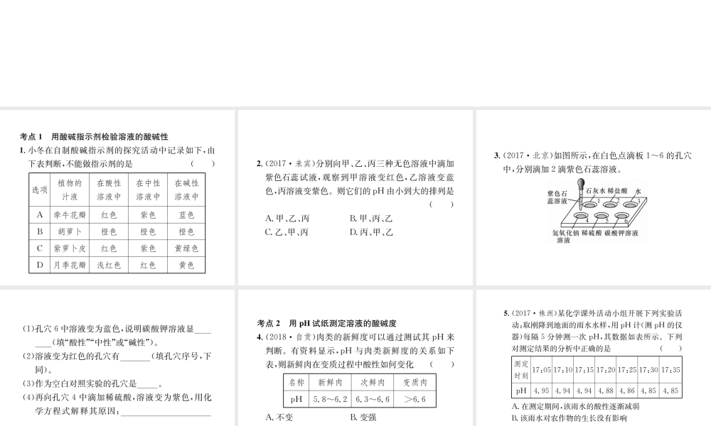08 实验活动7  溶液酸碱性的检验