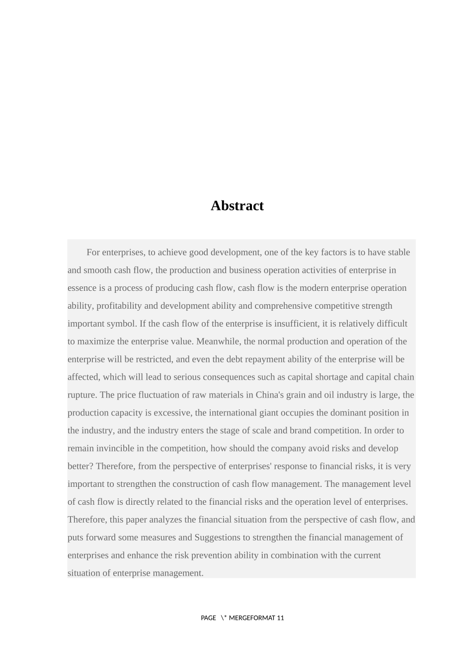 现金流视角下H粮油公司财务风险分析及控制研究_第2页