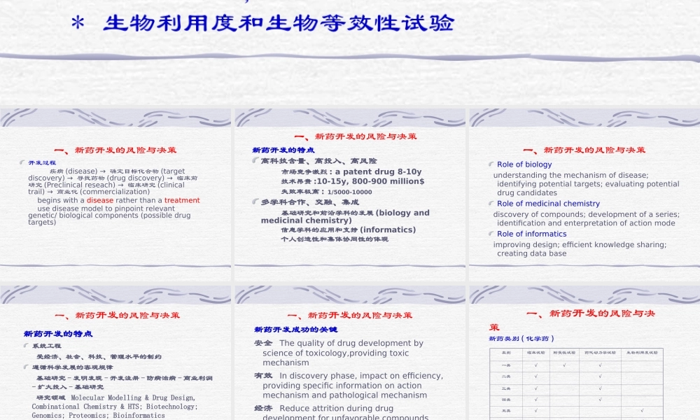07临床药理学化学药物药代动力学研究