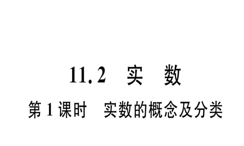 11.2 第1课时 实数的概念及分类