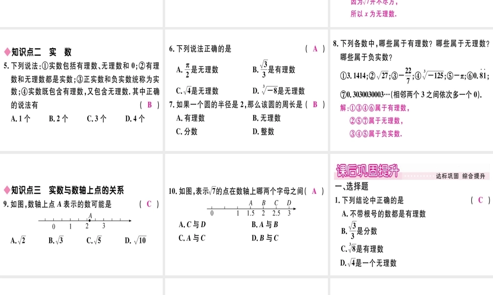 11.2 第1课时 实数的概念及分类