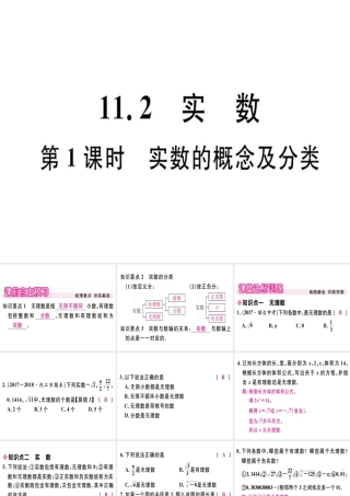 11.2 第1课时 实数的概念及分类