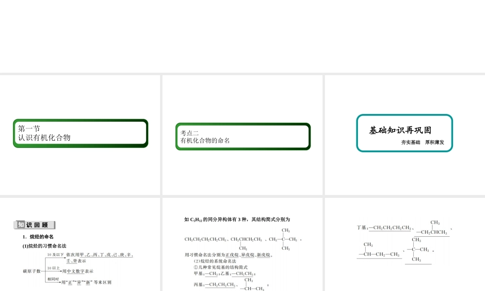 11-1-2考点二　有机化合物的命名