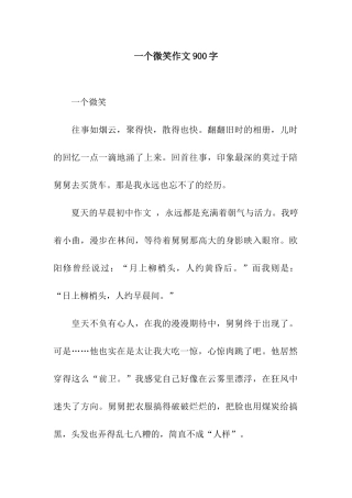 一个微笑作文900字